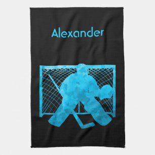 Ice hockey skate towel goalie turquoise