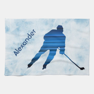 Ice Hockey skate towel player blue
