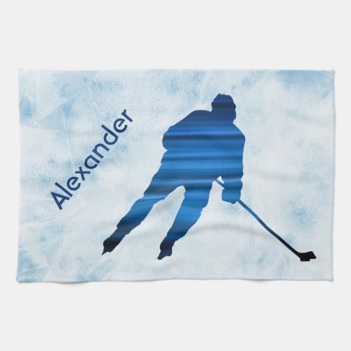Ice Hockey skate towel player blue