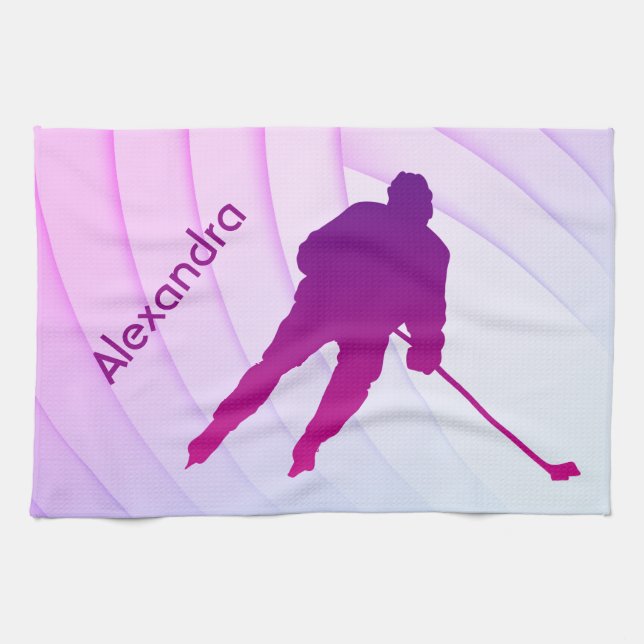 Ice Hockey skate towel player purple (Horizontal)