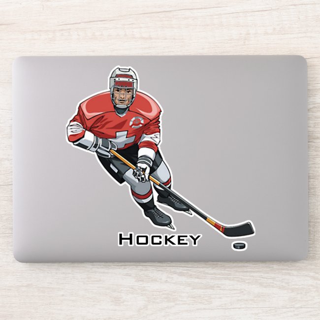 Ice Hockey Skater Design Contour Sticker