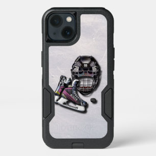 Ice Hockey Skates Helmet Puck With Name And Number iPhone 13 Case