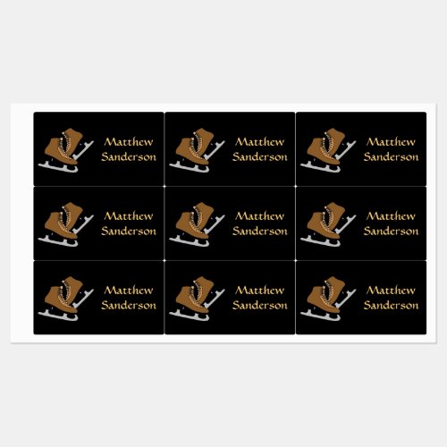 Ice Hockey Skates Sports Adhesive Name Tag Labels