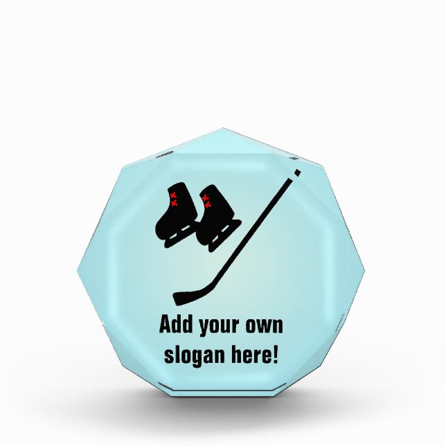 Ice Hockey Skates & Stick graphic - Personalize an Award (Front)