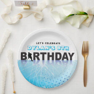 ICE HOCKEY SKATING Birthday Party Decor Paper Plates