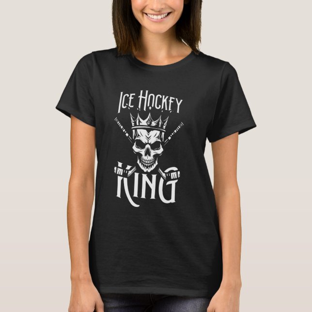 Ice Hockey Skull Team - Player Hockey King T-Shirt (Front)