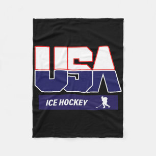 Ice Hockey Souvenir Usa Team Fleece Blanket