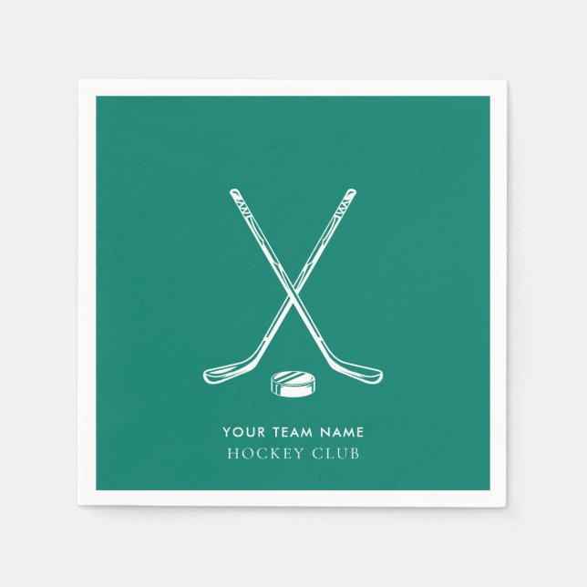Ice Hockey Sport Club Team Players Custom Napkins (Front)