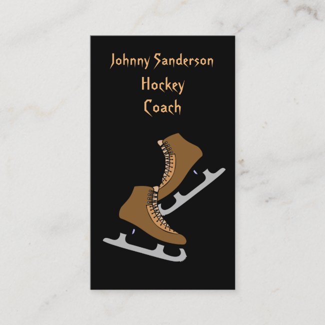 Ice Hockey Sports Coach Promotional Business Card