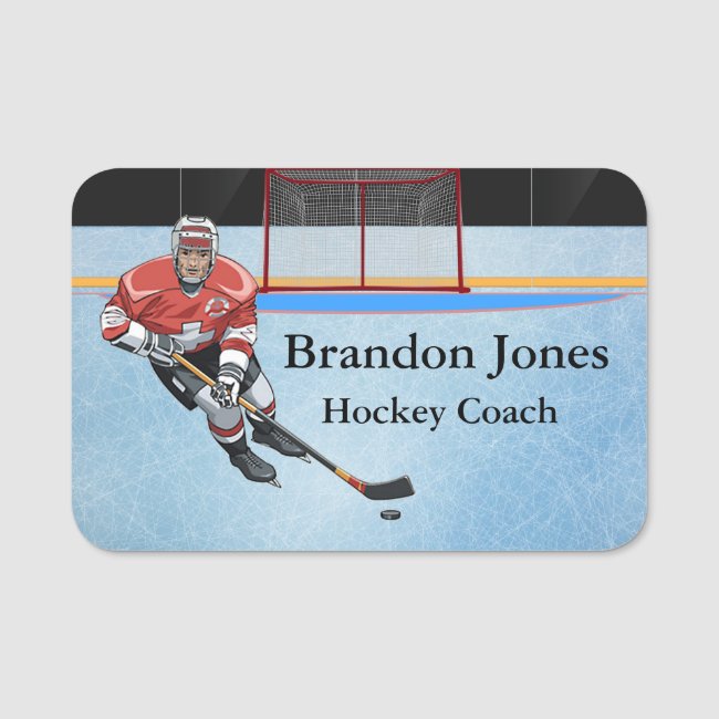 Ice Hockey Sports Design Name Tag