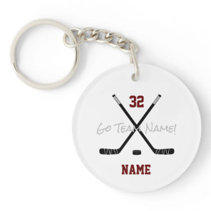 Ice Hockey Sports Team Custom Text Photo Keychain