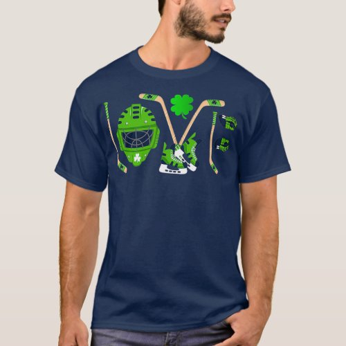 Ice Hockey St Patricks Day Irish Shamrock Hockey T_Shirt