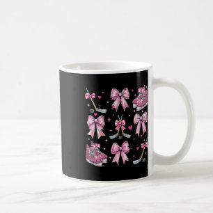 Ice Hockey Stick Hockey Skates Girl Coquette Bow P Coffee Mug