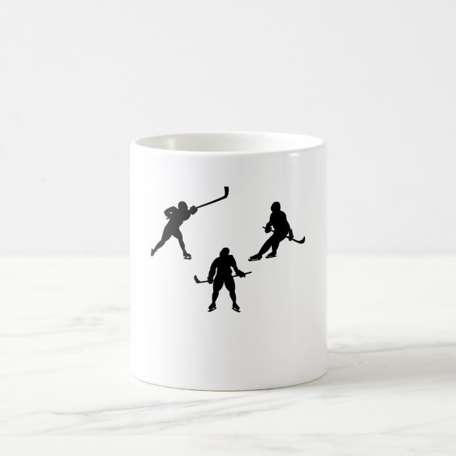 Ice hockey stick player silhouette cool sport gift coffee mug (Center)