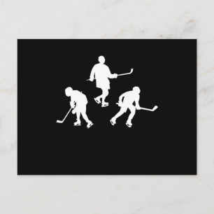 Ice hockey stick player silhouette cool sport gift postcard