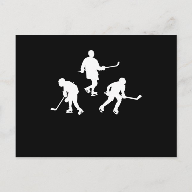 Ice hockey stick player silhouette cool sport gift postcard (Front)