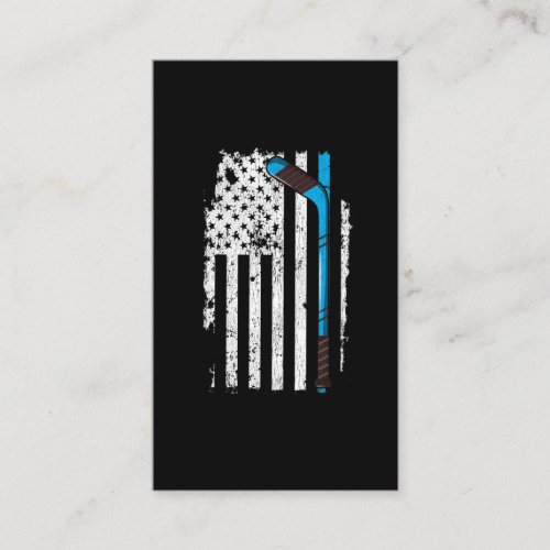 Ice Hockey Stick US American Flag Business Card