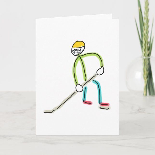 Ice Hockey Stickman Card (Front)