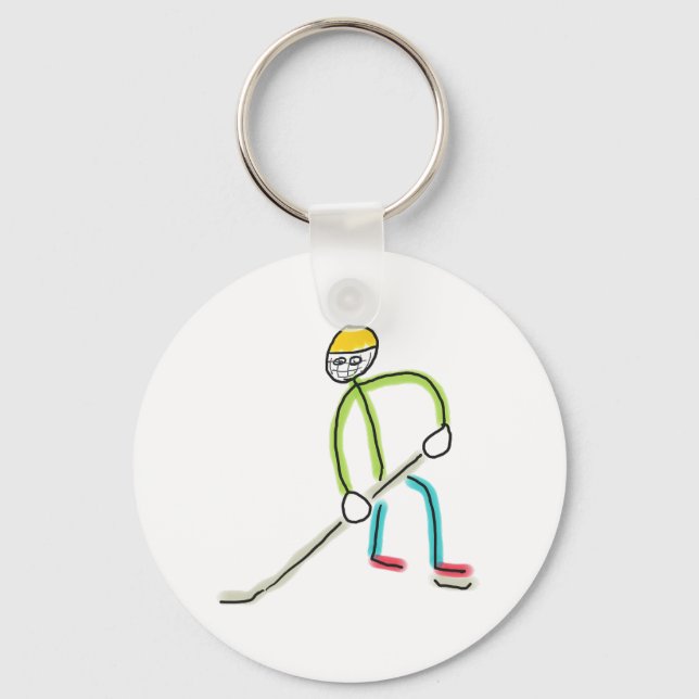 Ice Hockey Stickman Keychain (Front)