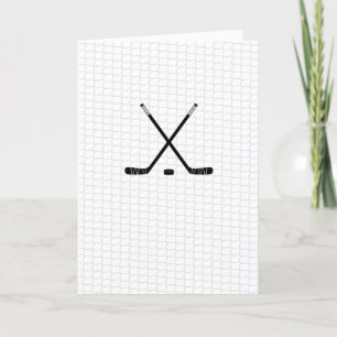 Ice Hockey Sticks Puck Net THANKS COACH Team Letterpress Thank You Card