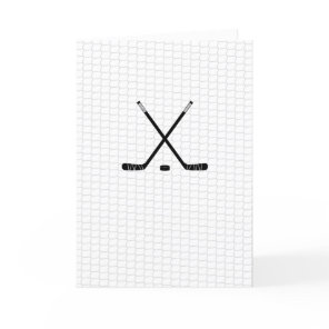Ice Hockey Sticks Puck Net THANKS COACH Team Thank You Card