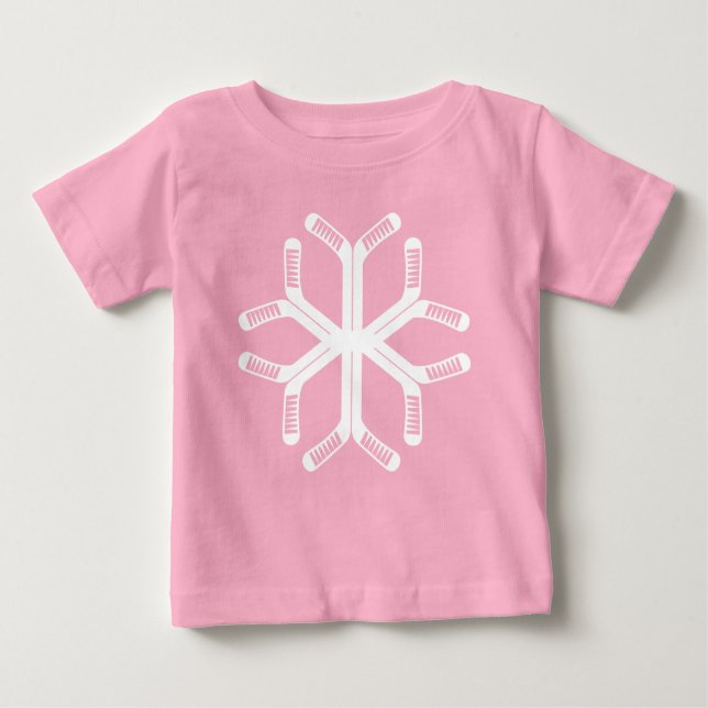 Ice Hockey Sticks Snowflake Tee Shirt (Front)
