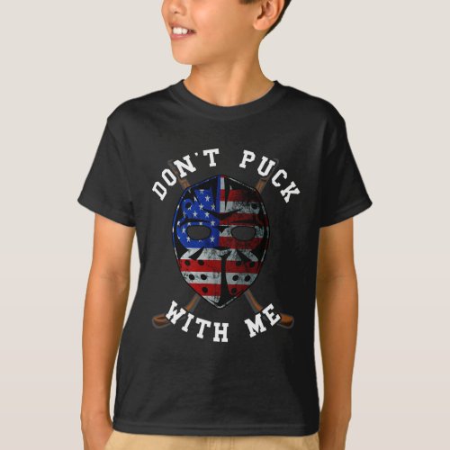 Ice Hockey Sticks Usa American Flag Play Hockey Ga T_Shirt