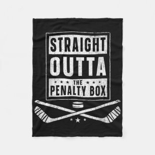 Ice Hockey Straight Outta Penalty Box Funny Men Bo Fleece Blanket