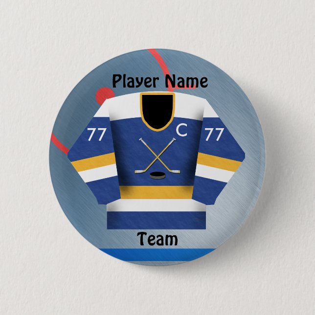 Ice Hockey Team Jersey Button (Front)