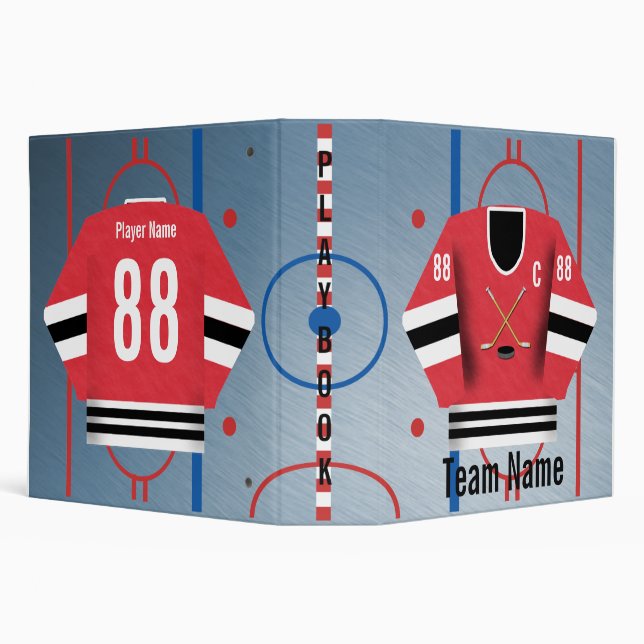 Ice Hockey Team Jersey Playbook Binder (Background)
