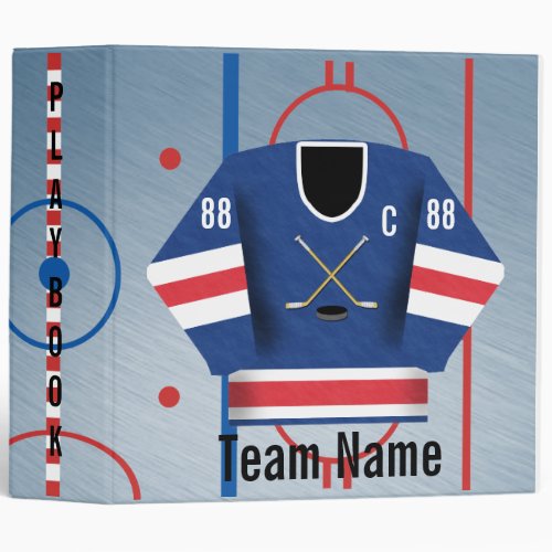 Ice Hockey Team Jersey Playbook Binder