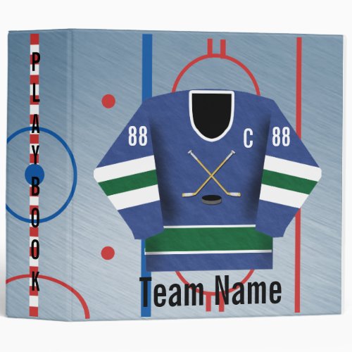 Ice Hockey Team Jersey Playbook Binder