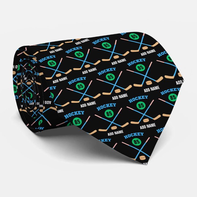 Ice Hockey Team Player Custom Neck Tie (Rolled)