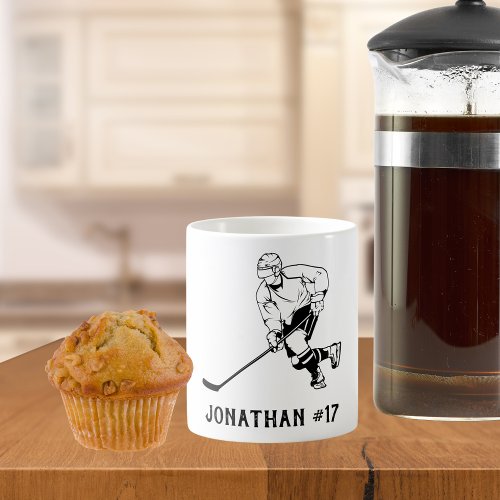 Ice Hockey Team Player Monogram Coffee Mug