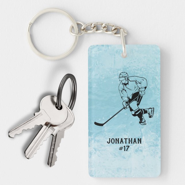 Ice Hockey Team Player Monogram Keychain (Creator Uploaded)