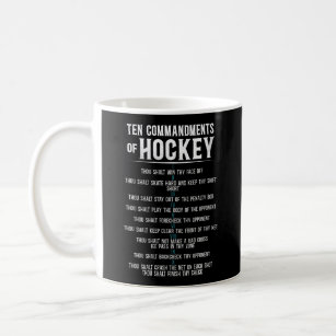 Ice Hockey Ten Commandments Of Hockey Vintage Coffee Mug