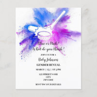 Ice Hockey themed gender reveal invitation