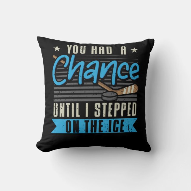 Ice Hockey Throw Pillow (Front)