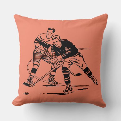 Ice hockey throw pillow