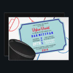 ICE HOCKEY TICKET Bar Bat Mitzvah Invitation<br><div class="desc">All my designs are ONE-OF-A-KIND original pieces of artwork designed by me!  You can only find them here!  I can customize this invite in any way,  simply email me at:  Marlalove@hotmail.com with any questions.</div>