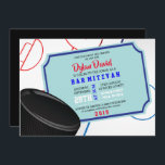 ICE HOCKEY TICKET Bar Bat Mitzvah Invitation<br><div class="desc">All my designs are ONE-OF-A-KIND original pieces of artwork designed by me!  You can only find them here!  I can customize this invite in any way,  simply email me at:  Marlalove@hotmail.com with any questions.</div>
