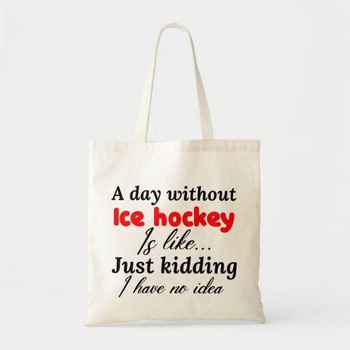 ice hockey tote bag