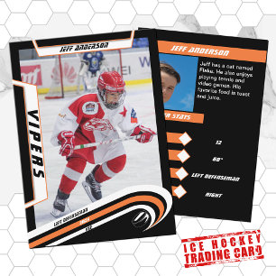 Ice Hockey Trading Card in Lively Orange