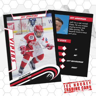 Ice Hockey Trading Card in Lively Red 