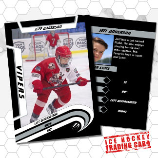 Ice Hockey Trading Card in Lively Silver