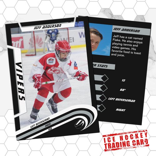 Ice Hockey Trading Card in Lively Silver