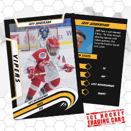 Ice Hockey Trading Card in Lively Yellow