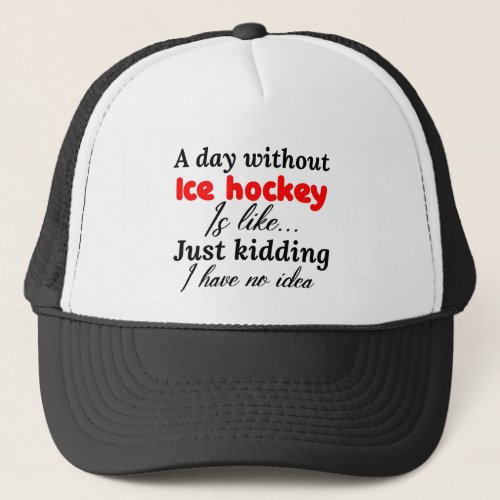 ice hockey trucker hat