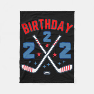 Ice Hockey Two Birthday Boy 2nd Party Boys Age 2 Fleece Blanket