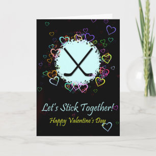 Ice Hockey Valentine's Day Card, Customizable Holiday Card
